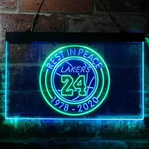 Los Angeles Lakers Kobe Bryant - Rest In Peace Neon-Like LED Sign