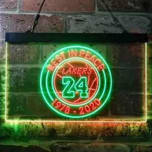 Los Angeles Lakers Kobe Bryant - Rest In Peace Neon-Like LED Sign