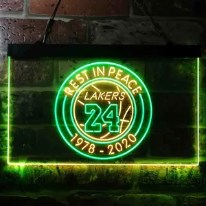 Los Angeles Lakers Kobe Bryant - Rest In Peace Neon-Like LED Sign