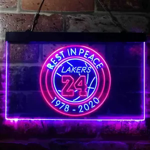 Los Angeles Lakers Kobe Bryant - Rest In Peace Neon-Like LED Sign