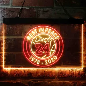 Los Angeles Lakers Kobe Bryant - Rest In Peace Neon-Like LED Sign