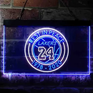 Los Angeles Lakers Kobe Bryant - Rest In Peace Neon-Like LED Sign