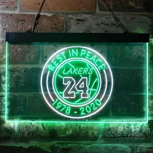 Los Angeles Lakers Kobe Bryant - Rest In Peace Neon-Like LED Sign