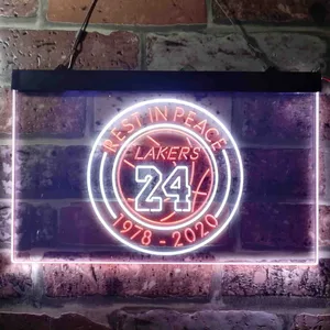 Los Angeles Lakers Kobe Bryant - Rest In Peace Neon-Like LED Sign