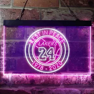 Los Angeles Lakers Kobe Bryant - Rest In Peace Neon-Like LED Sign