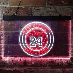 Los Angeles Lakers Kobe Bryant - Rest In Peace Neon-Like LED Sign