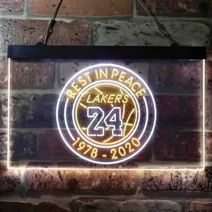 Los Angeles Lakers Kobe Bryant - Rest In Peace Neon-Like LED Sign