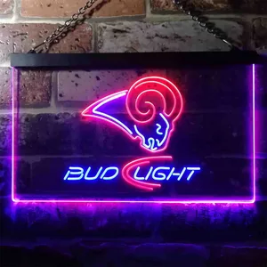 Los Angeles Rams Bud Light Neon-Like LED Sign