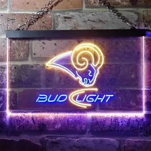 Los Angeles Rams Bud Light Neon-Like LED Sign