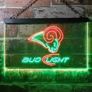 Los Angeles Rams Bud Light Neon-Like LED Sign