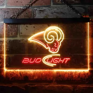 Los Angeles Rams Bud Light Neon-Like LED Sign