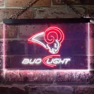 Los Angeles Rams Bud Light Neon-Like LED Sign