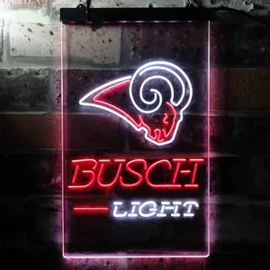 Los Angeles Rams Busch Light Neon-Like LED Sign