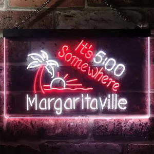 Margaritaville It's 5 Somewhere Neon-Like LED Sign