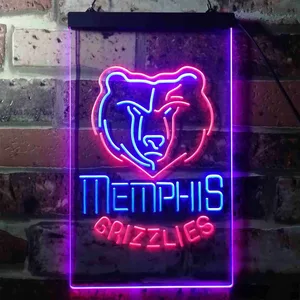 Memphis Grizzlies Logo Neon-Like LED Sign