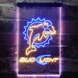 Miami Dolphins Bud Light Neon-Like LED Sign