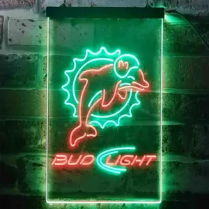 Miami Dolphins Bud Light Neon-Like LED Sign