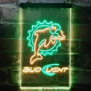 Miami Dolphins Bud Light Neon-Like LED Sign