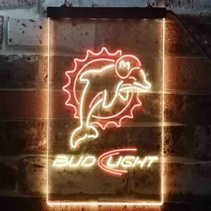 Miami Dolphins Bud Light Neon-Like LED Sign