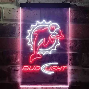 Miami Dolphins Bud Light Neon-Like LED Sign