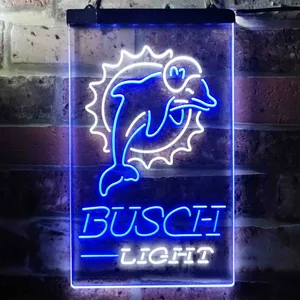 Miami Dolphins Busch Light Neon-Like LED Sign