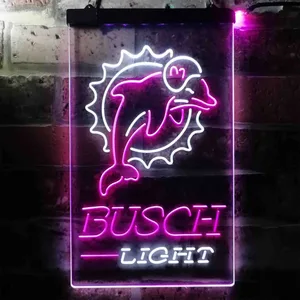Miami Dolphins Busch Light Neon-Like LED Sign