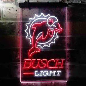 Miami Dolphins Busch Light Neon-Like LED Sign