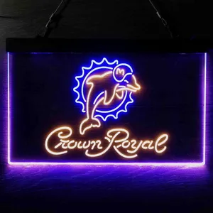 Miami Dolphins Crown Royal Neon-Like LED Sign