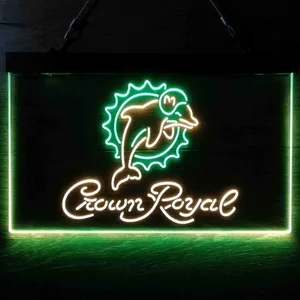 Miami Dolphins Crown Royal Neon-Like LED Sign