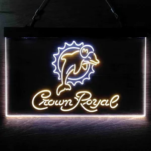 Miami Dolphins Crown Royal Neon-Like LED Sign
