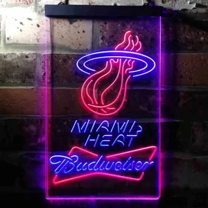 Miami Heat Budweiser Neon-Like LED Sign