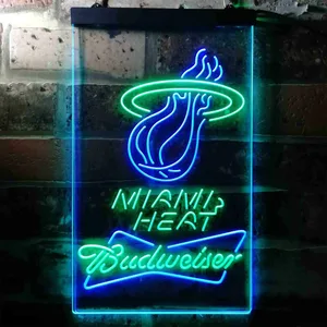 Miami Heat Budweiser Neon-Like LED Sign