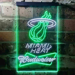 Miami Heat Budweiser Neon-Like LED Sign