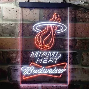 Miami Heat Budweiser Neon-Like LED Sign