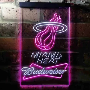 Miami Heat Budweiser Neon-Like LED Sign