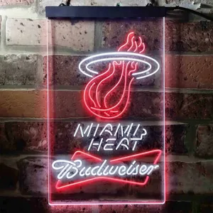 Miami Heat Budweiser Neon-Like LED Sign