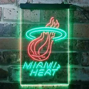 Miami Heat Logo Neon-Like LED Sign