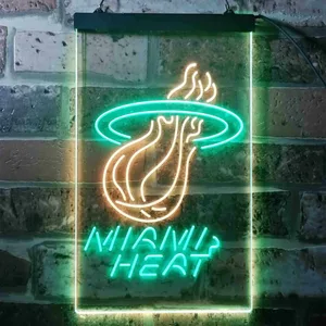 Miami Heat Logo Neon-Like LED Sign