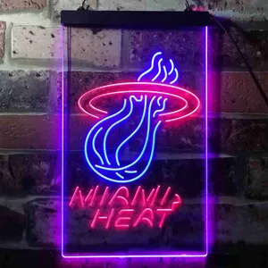 Miami Heat Logo Neon-Like LED Sign