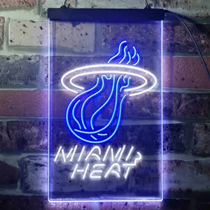 Miami Heat Logo Neon-Like LED Sign