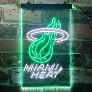 Miami Heat Logo Neon-Like LED Sign