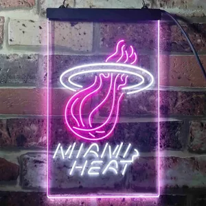Miami Heat Logo Neon-Like LED Sign