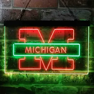 Michigan Wolverines Logo 2 Neon-Like LED Sign