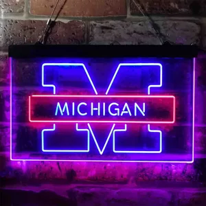 Michigan Wolverines Logo 2 Neon-Like LED Sign