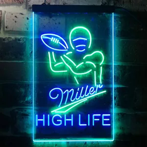 Miller Football 2 Neon-Like LED Sign