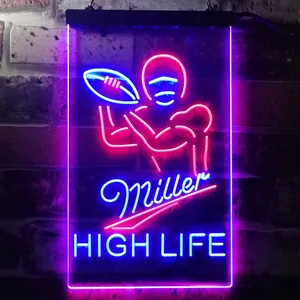 Miller Football 2 Neon-Like LED Sign
