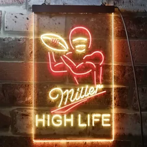 Miller Football 2 Neon-Like LED Sign