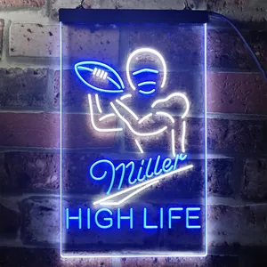 Miller Football 2 Neon-Like LED Sign