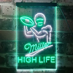 Miller Football 2 Neon-Like LED Sign