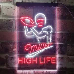 Miller Football 2 Neon-Like LED Sign